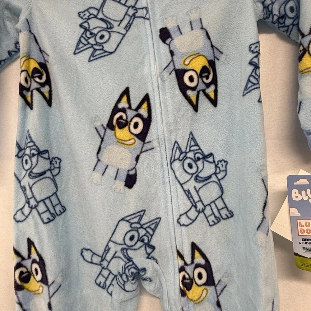 Bluey 5T Footed PJ's Pajama Set Blanket Sleeper New